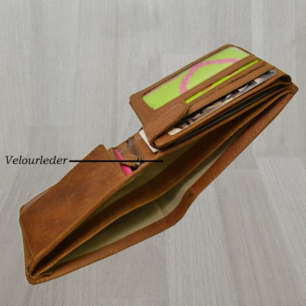 Voll Leder Geldbörse mit RFID Schutz Folie Motorrad Biker Rocker